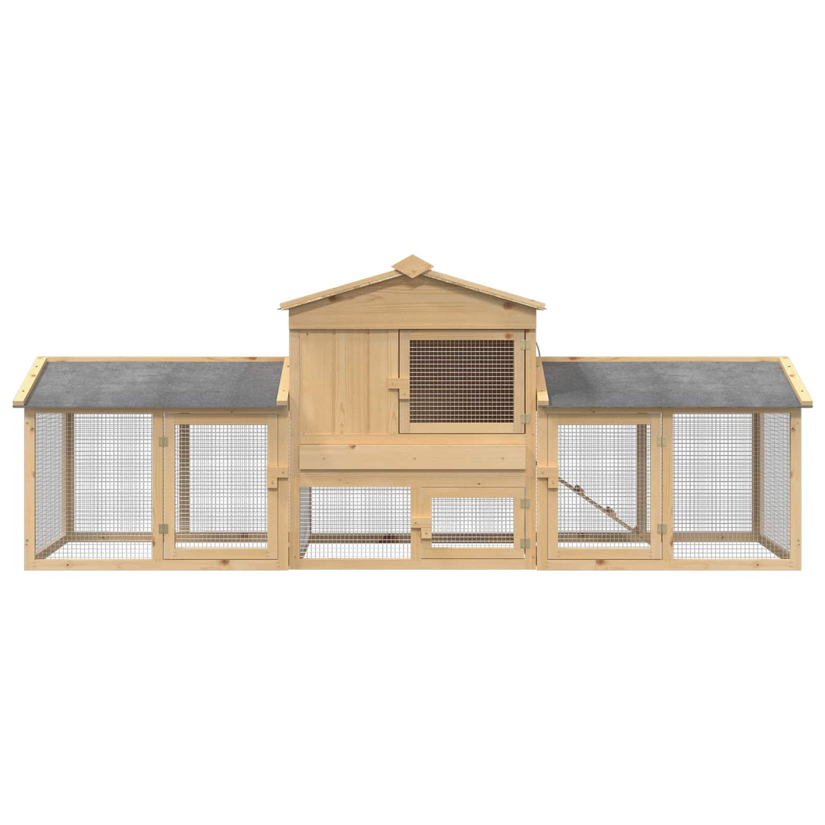 Pollaio 3 pz Marrone 225 x 60 x 89 cm Legno Massello di Pino