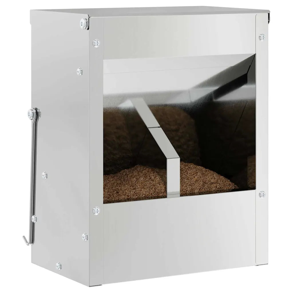 Mangiatore per conigli in acciaio zincato 20 x 12,5 x 25 cm