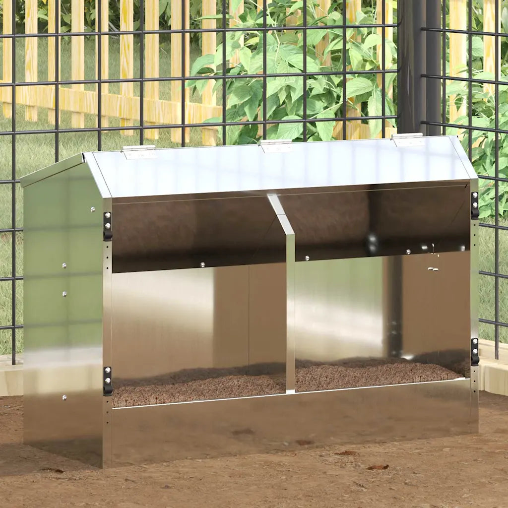 Mangiatore per conigli in acciaio 64,5 x 25,5 x 45,5 cm