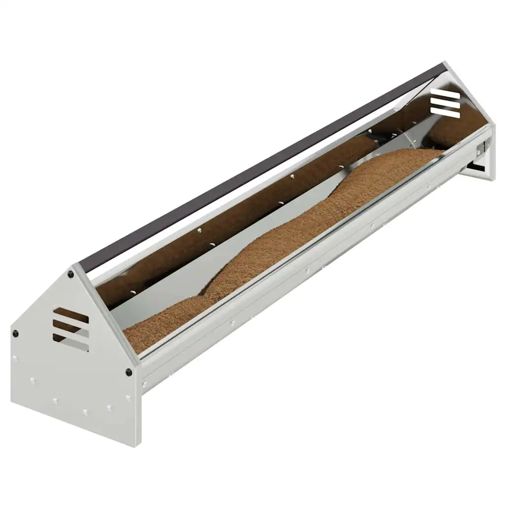 Mangiatoia per polli 108 x 20,5 x 20 cm in acciaio zincato 5 kg