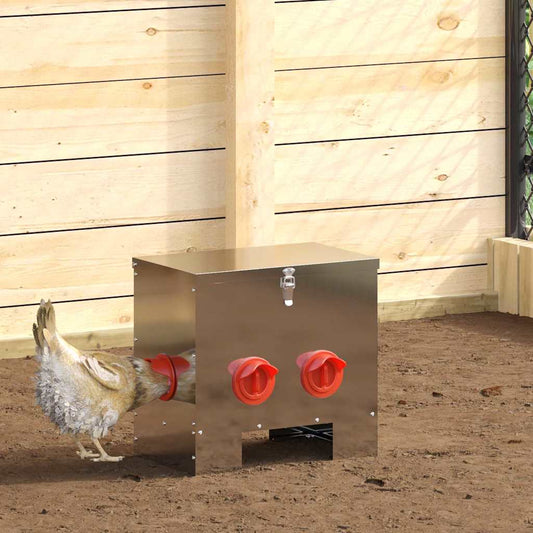 Feeder per pollo Argento 40,5 x 25 x 38 cm 20 kg