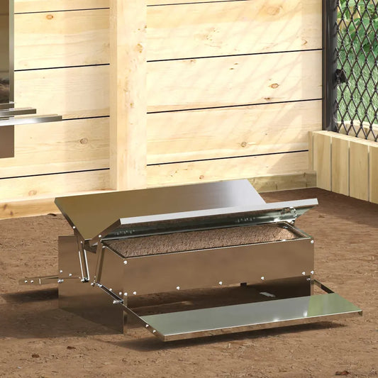 Mangiatore a pedale per polli 75 x 53 x 20,5 cm, capacità 10 kg
