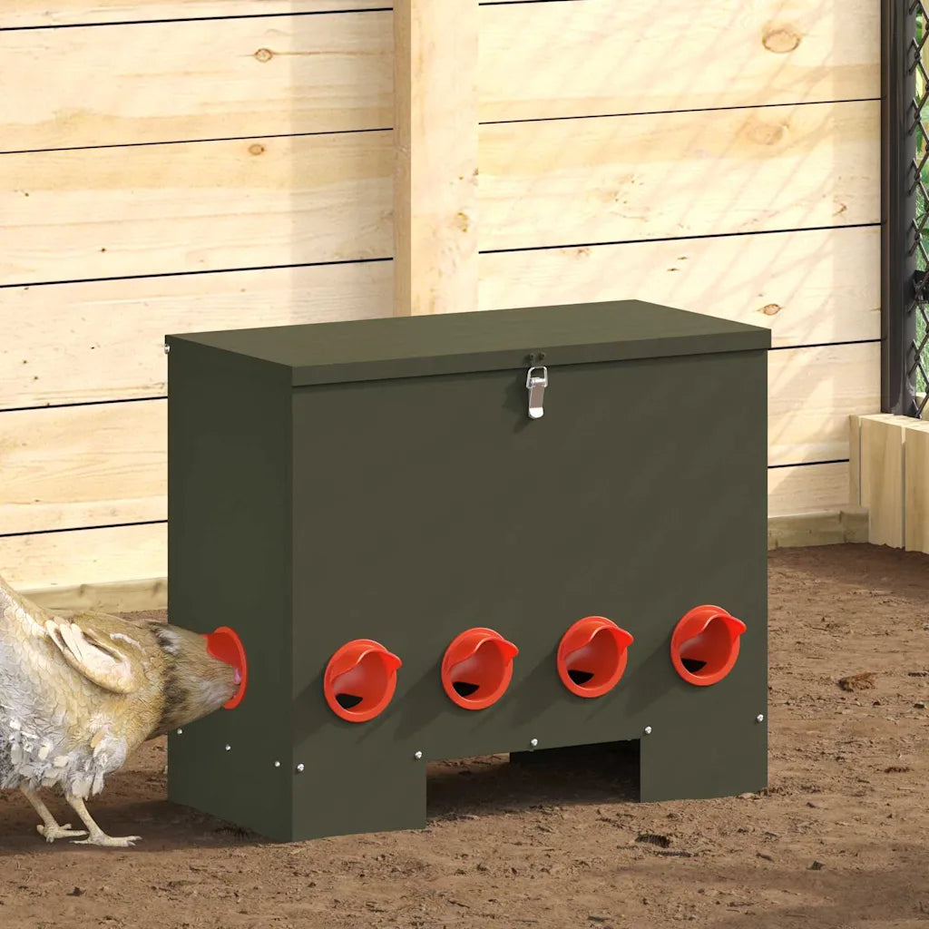Mangiatore per polli 25 kg 60,5 x 29 x 51 cm in acciaio zincato