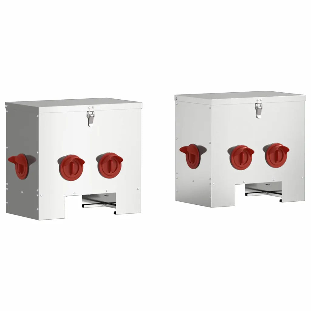 Mangiatoia per polli 2 pezzi 40,5 x 25 x 38 cm capacità 20 kg