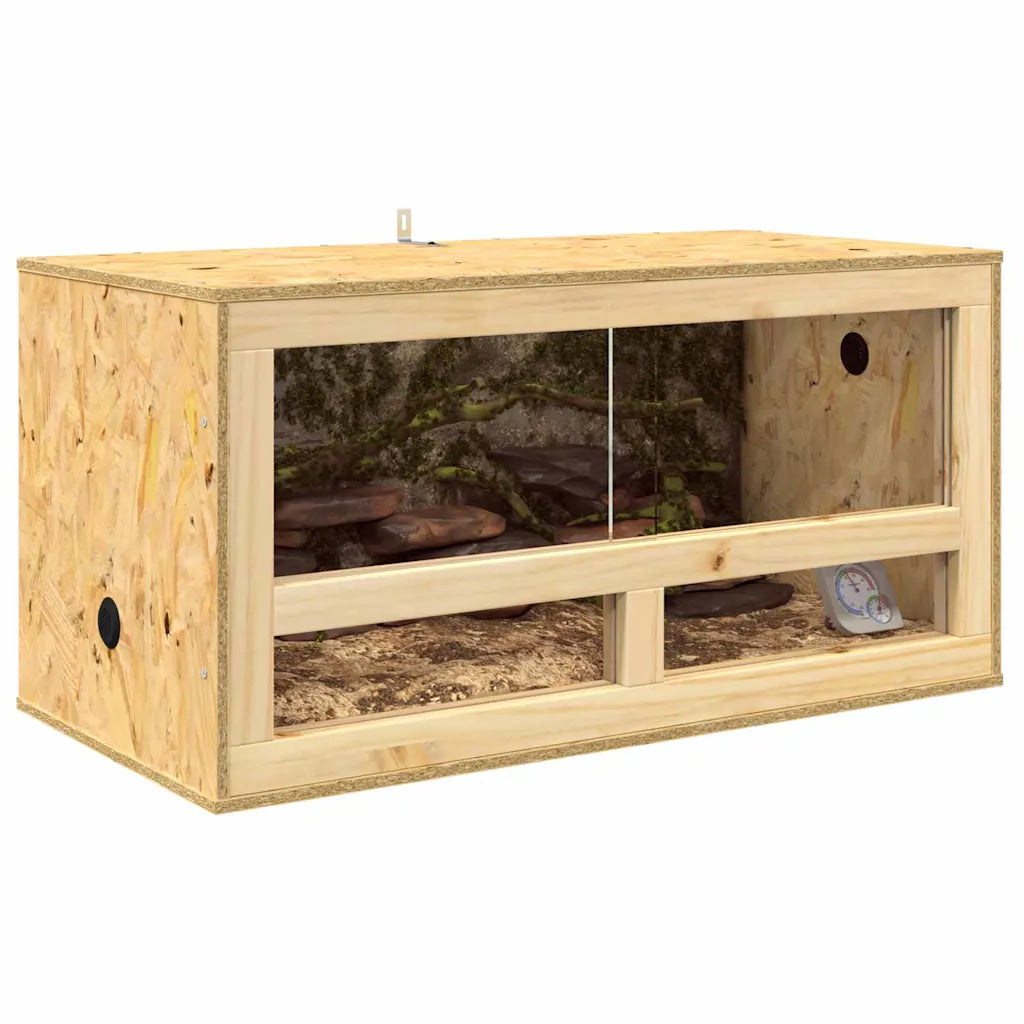 Terrario 80 x 40 x 40 cm in OSB con vetro temperato