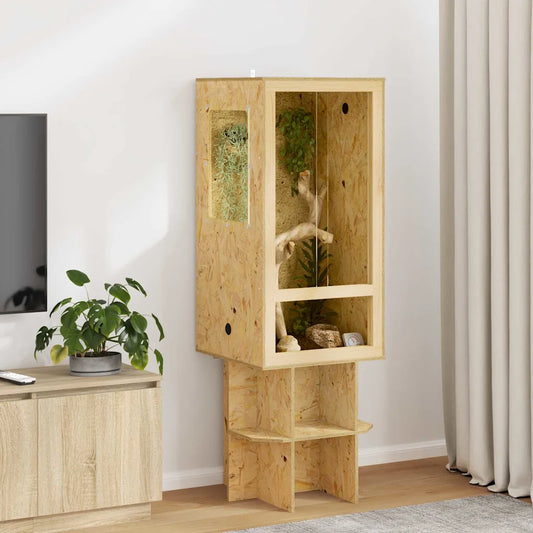 Terrario 50 x 50 x 100 cm in OSB per rettili e anfibi