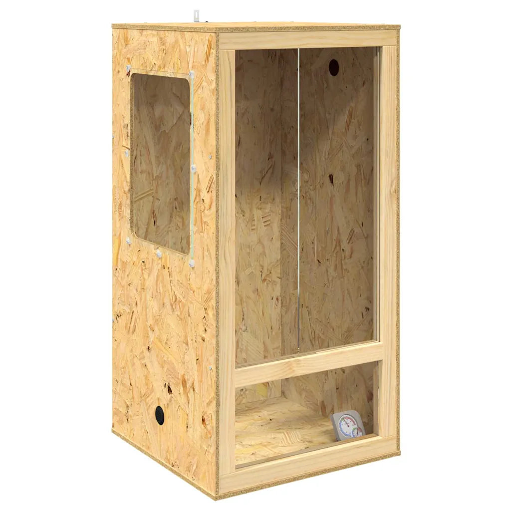 Terrario 50 x 50 x 100 cm in OSB per rettili e anfibi