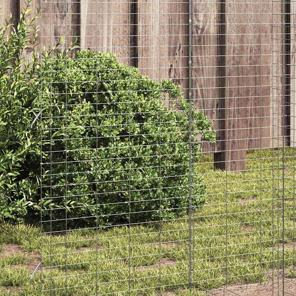 Gabbia per polli 2 pz Argento 600 x 100 x 210 cm