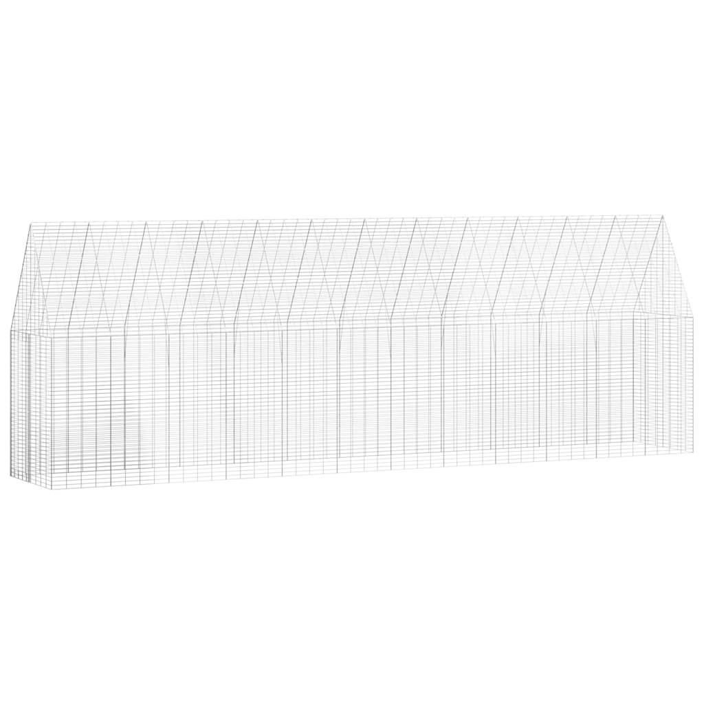 Gabbia per polli 2 pz Argento 600 x 100 x 210 cm