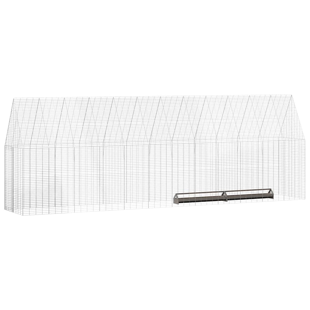 Gabbia per polli 2 pz Argento 600 x 100 x 210 cm