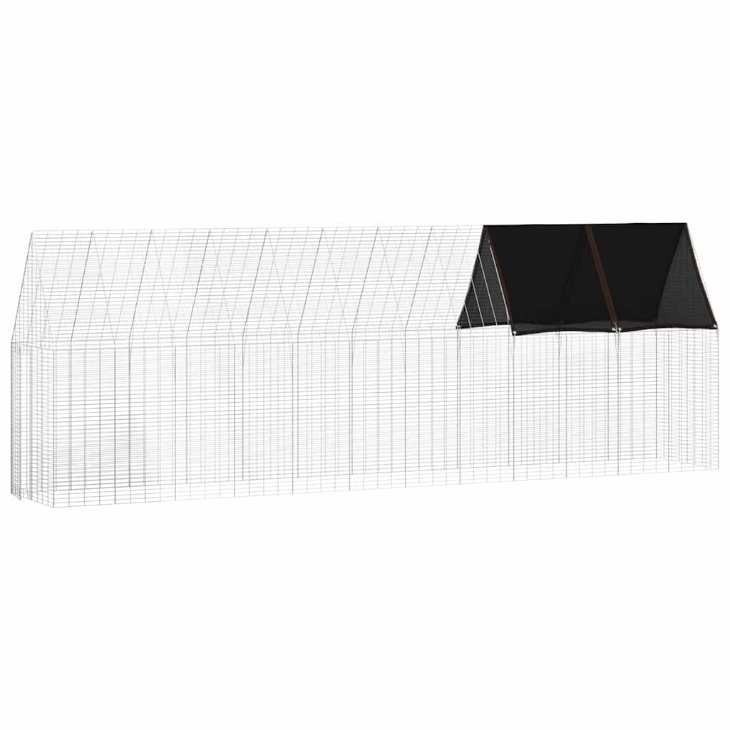 Gabbia per polli 2 pz Argento 600 x 100 x 210 cm