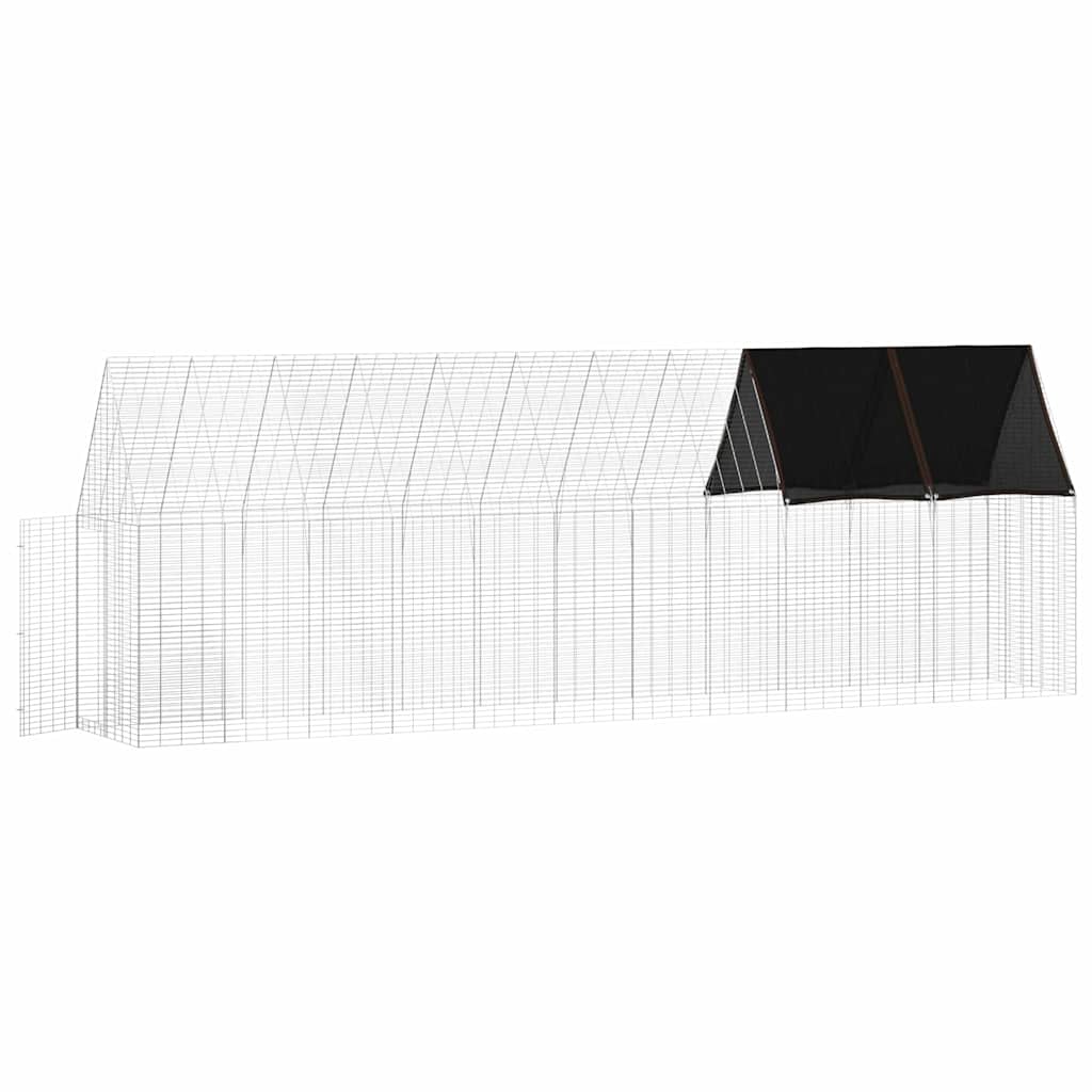 Gabbia per polli 2 pz Argento 600 x 100 x 210 cm