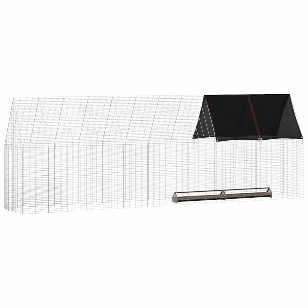 Gabbia per polli 2 pz Argento 600 x 100 x 210 cm