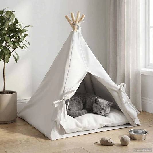 Tenda per animali con cuscino 60x60x70 cm in poliestere