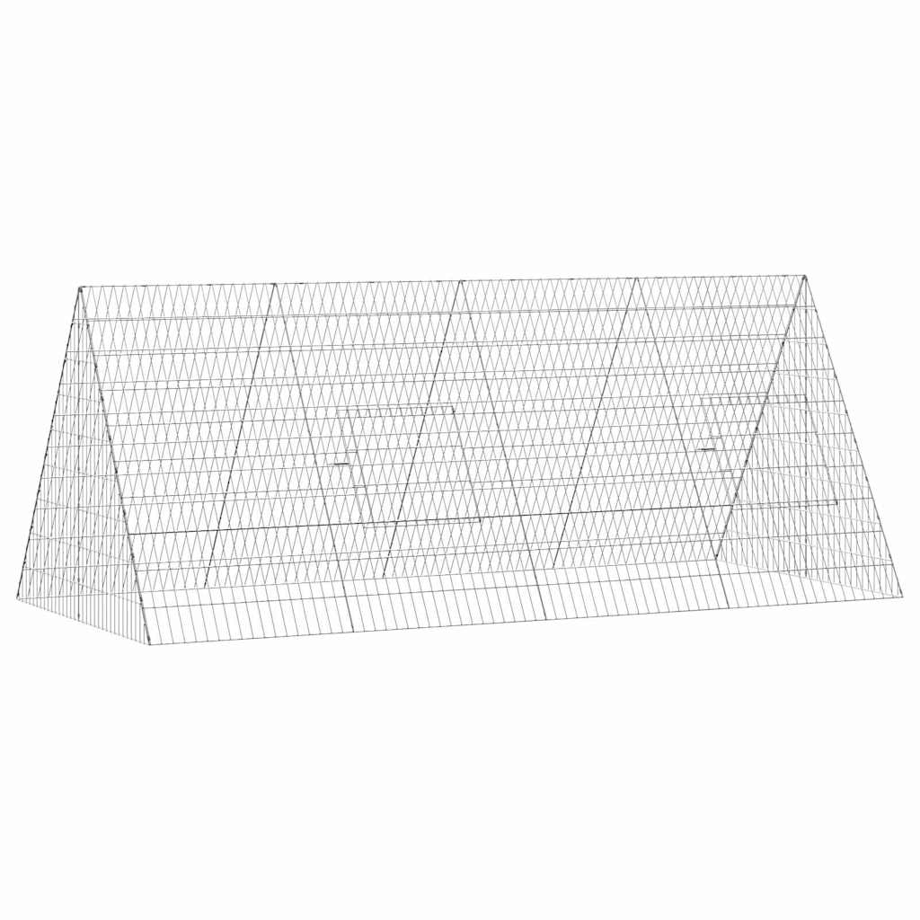 Gabbia per Conigli Argento 215 x 100 x 85 cm Acciaio zincato