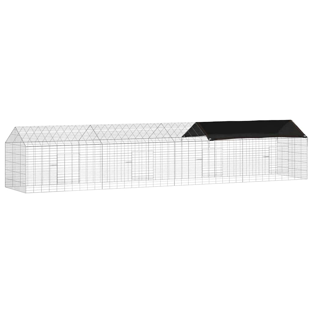 Gabbia per Conigli Argento 400 x 78 x 78 cm Acciaio zincato
