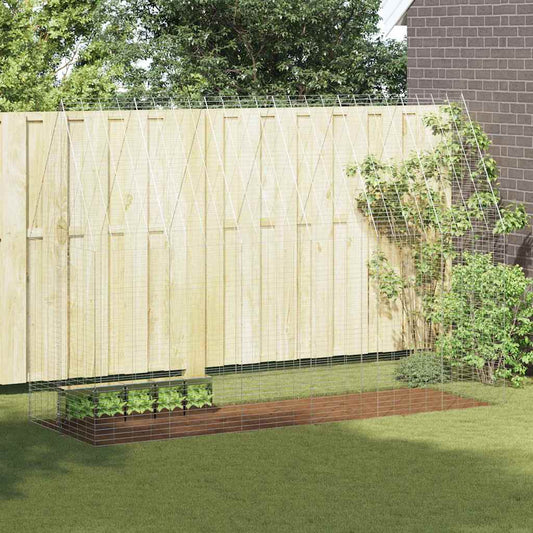 Gabbia per Conigli Argento 300 x 100 x 210 cm Acciaio zincato