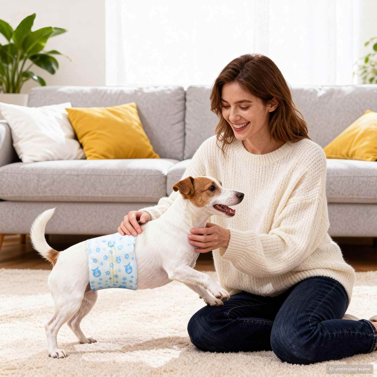 Pannolino usa e getta per cani maschi 50 pz Bianco XS