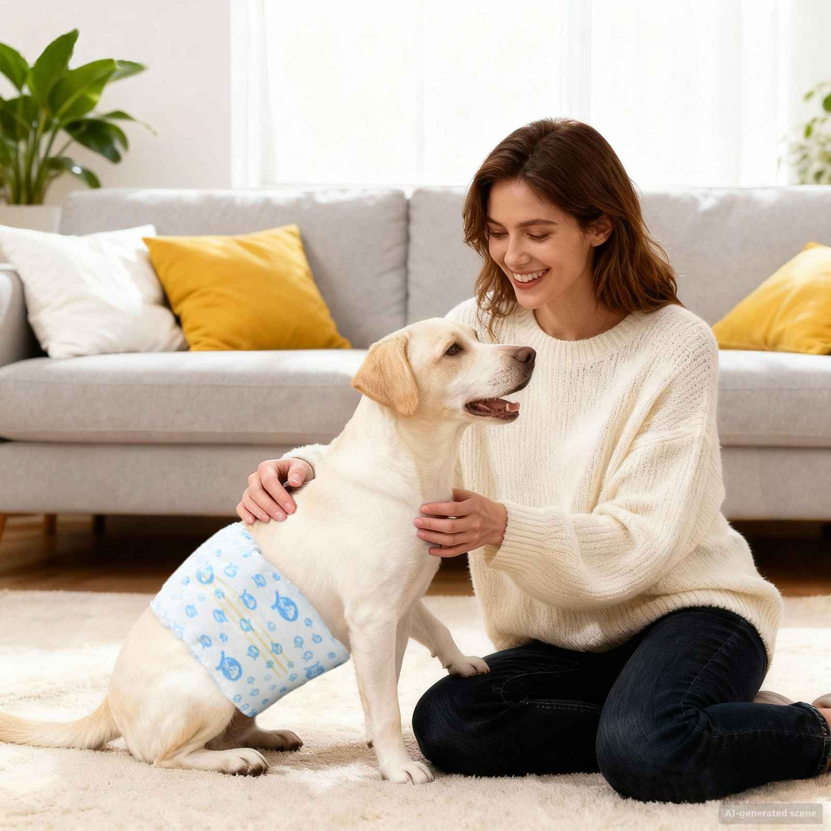 Pannolino usa e getta per cani maschi 50 pz Bianco S
