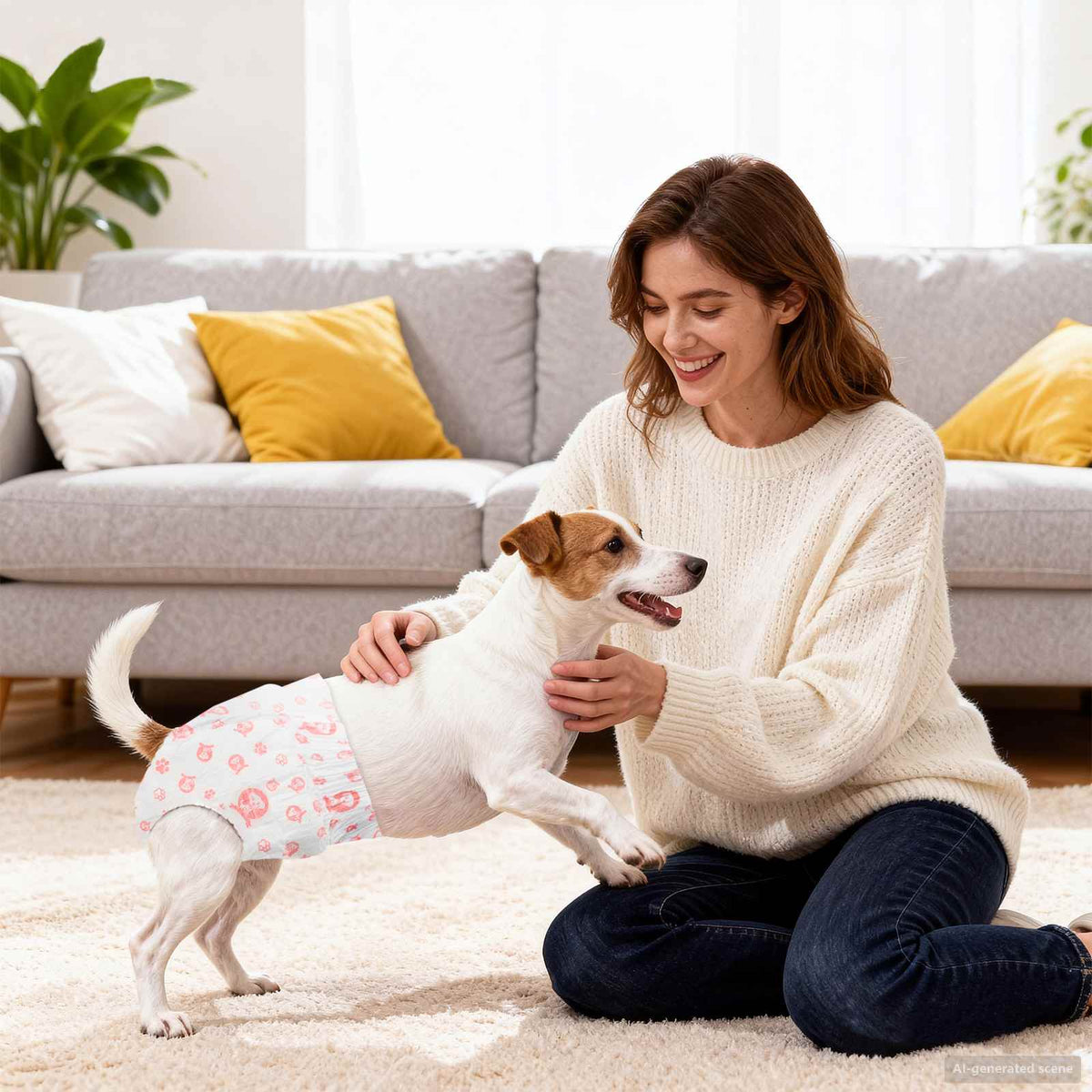 Pannolino usa e getta per cani femmina 50 pz Bianco S