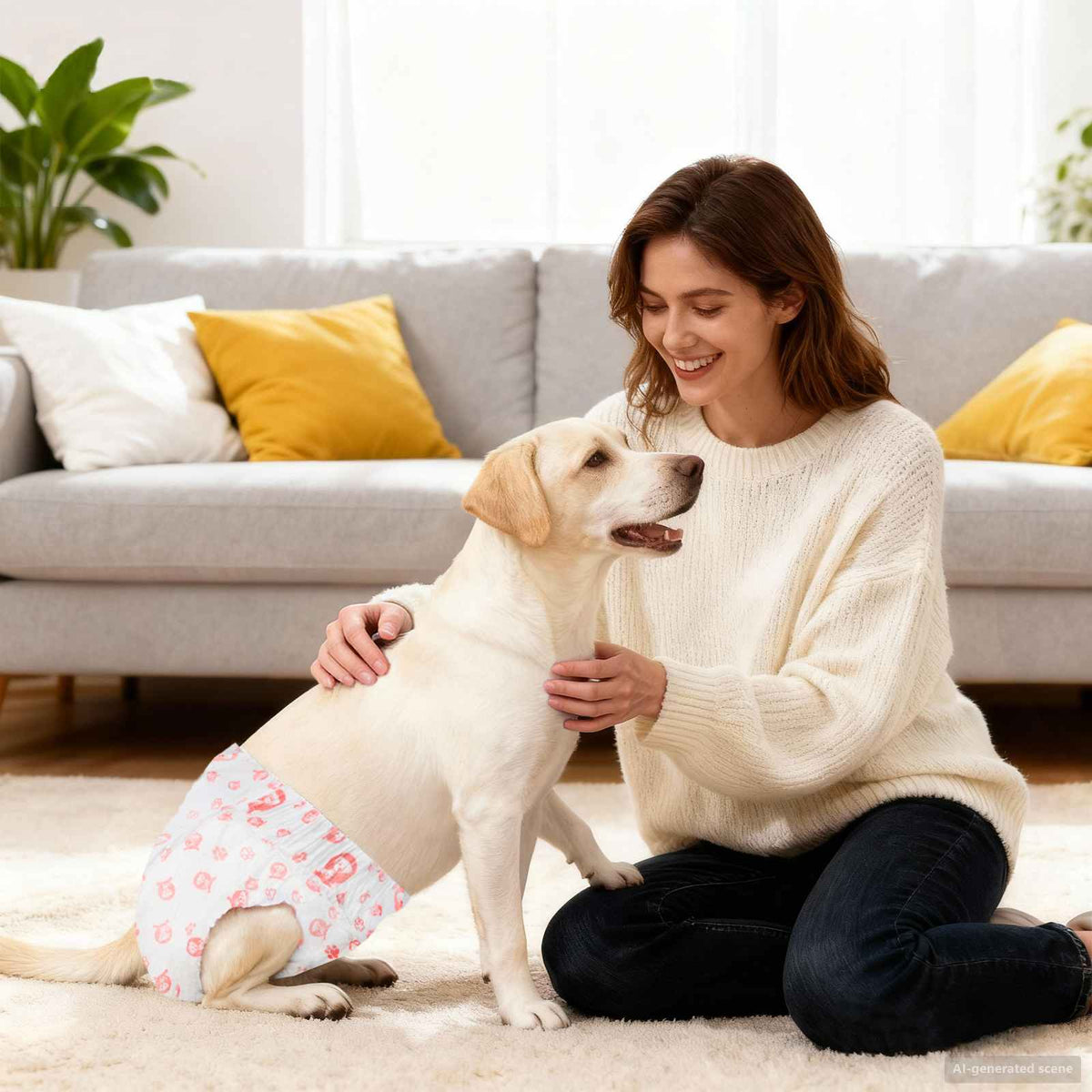 Pannolino usa e getta per cani femmina 30 pz Bianco M