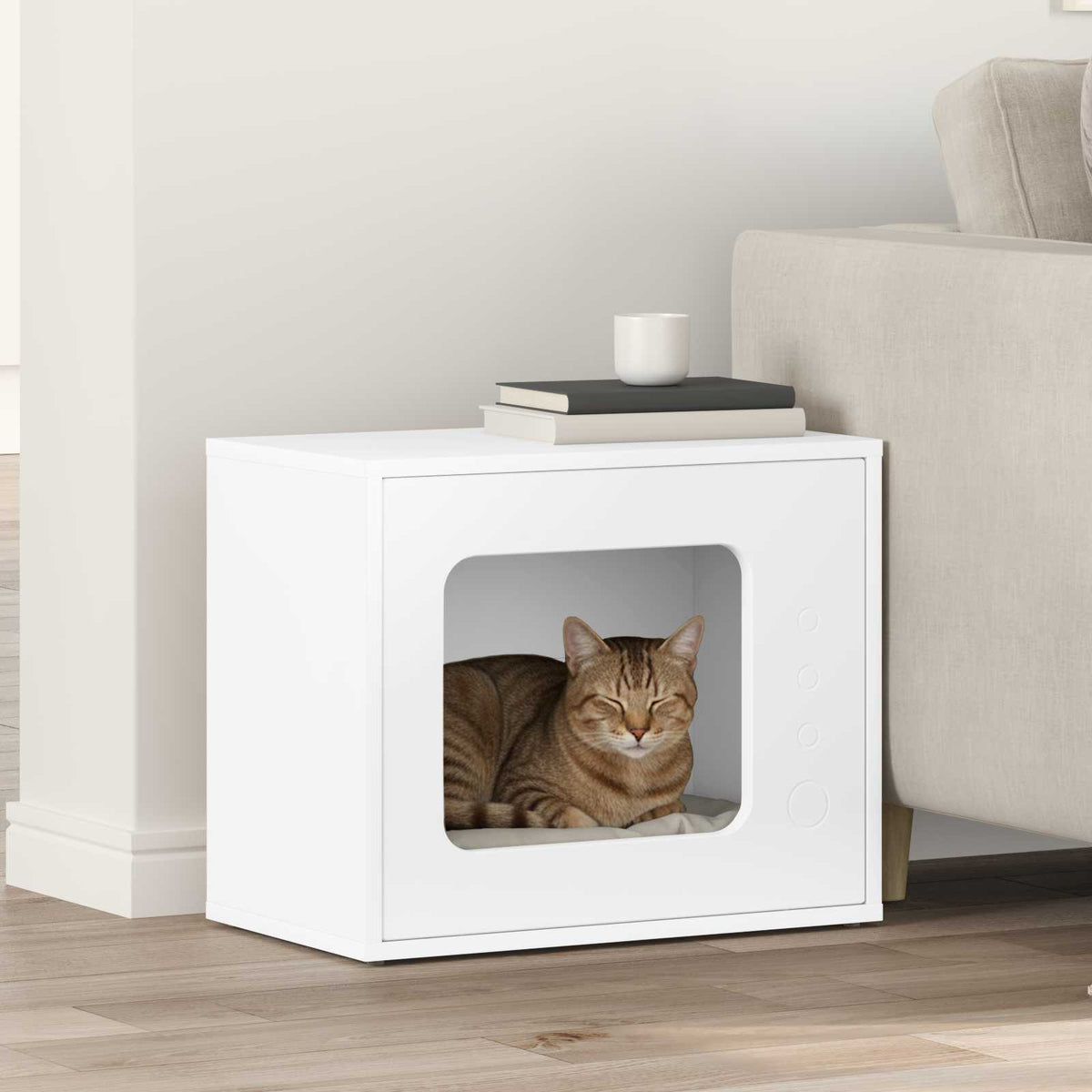 Casa per Gatti Bianco 51 x 30 x 42,5 cm Legno ingegnerizzato