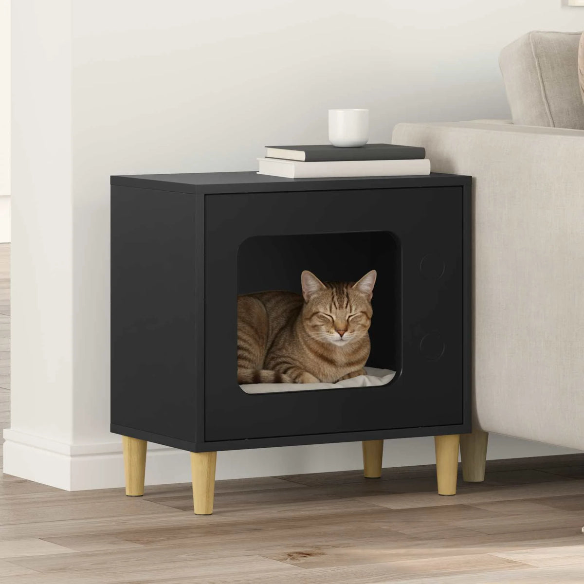Casa per gatti 51x30x52 cm in legno ingegnerizzato