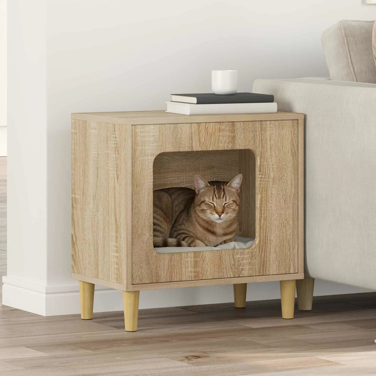 Casa per gatti 51x30x52 cm in legno ingegnerizzato