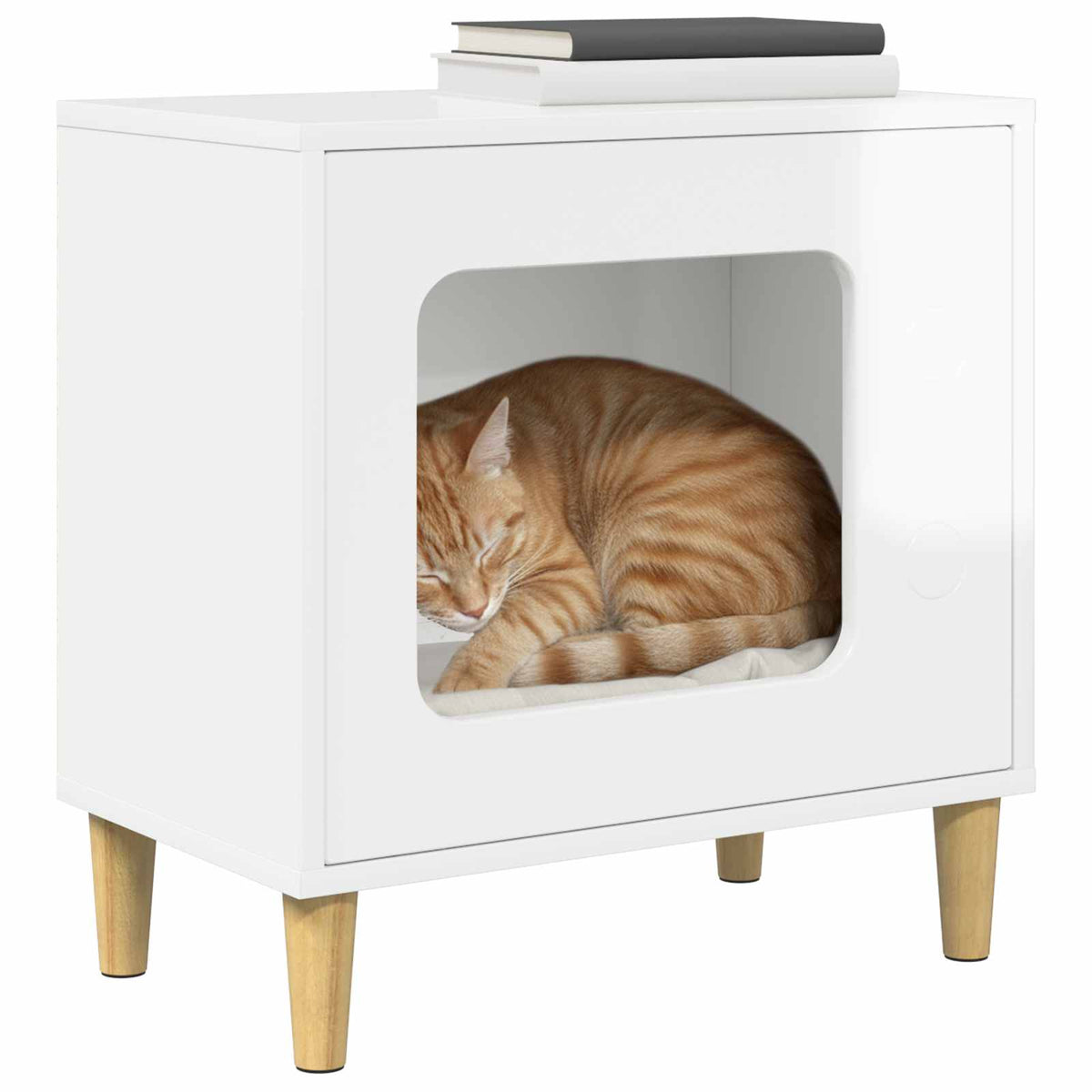 Casa per Gatti Bianco Lucido 51 x 30 x 52 cm