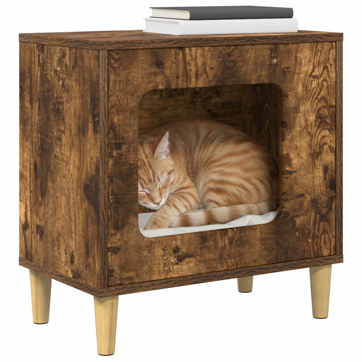 Casa per Gatti Rovere Fumo 51 x 30 x 52 cm Legno ingegnerizzato