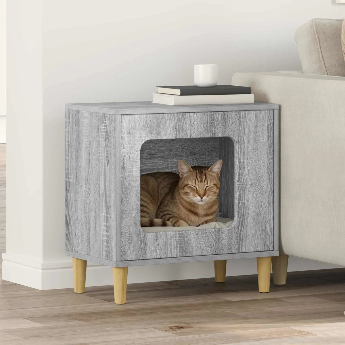 Casa per gatti 51x30x52 cm in legno ingegnerizzato