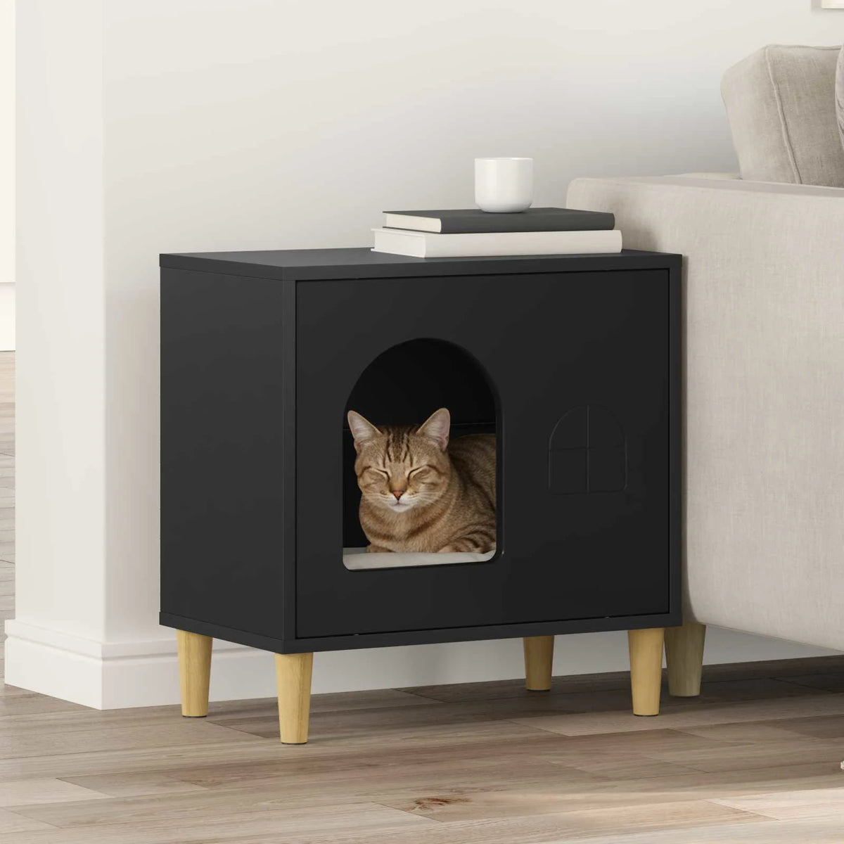 Casa per gatti 51 x 30 x 52 cm in legno ingegnerizzato