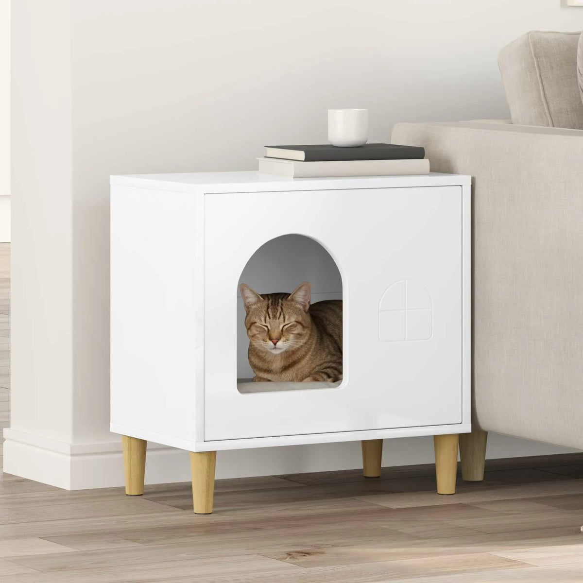 Casa per gatti 51 x 30 x 52 cm in legno ingegnerizzato