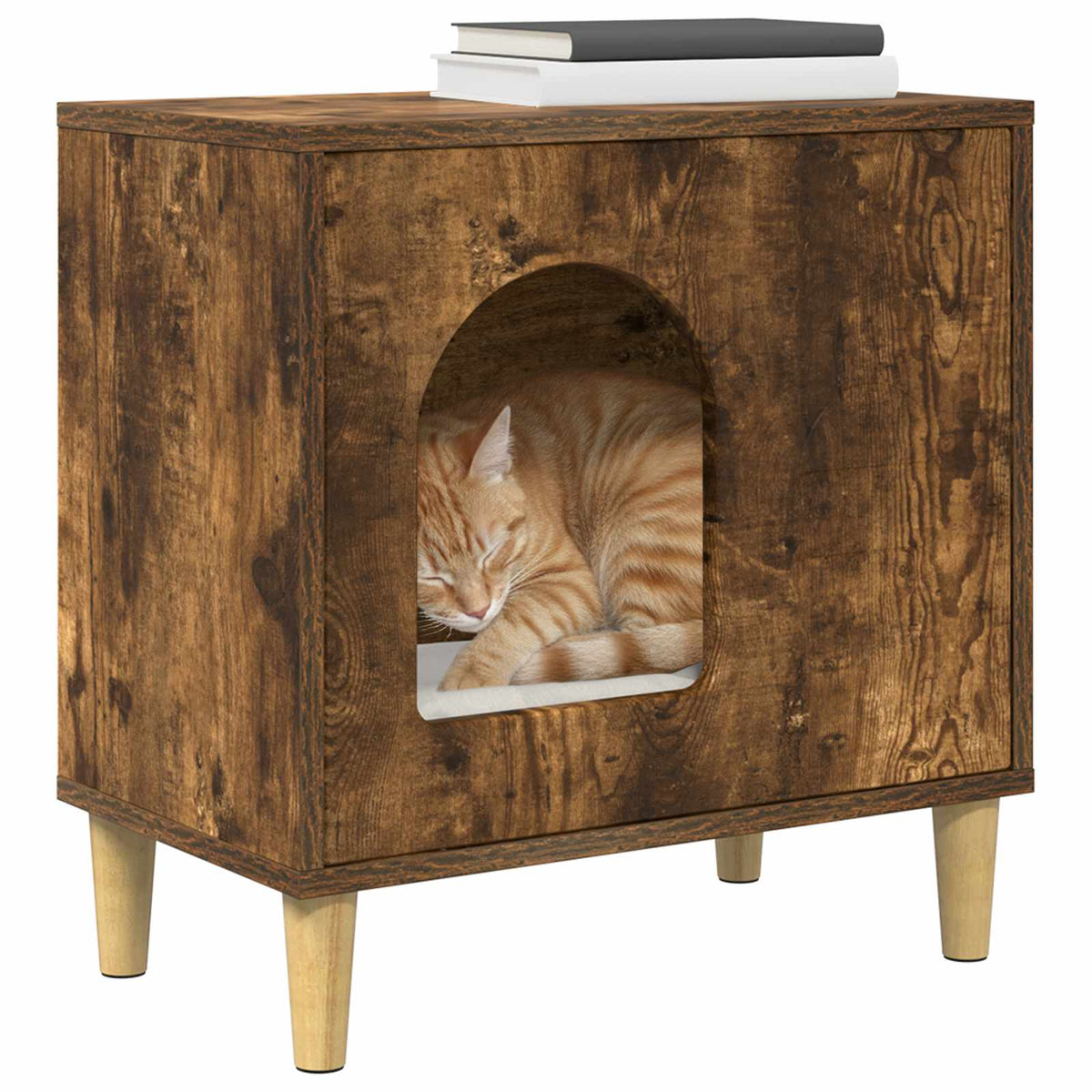 Casa per Gatti Rovere Fumo 51 x 30 x 52 cm Legno ingegnerizzato