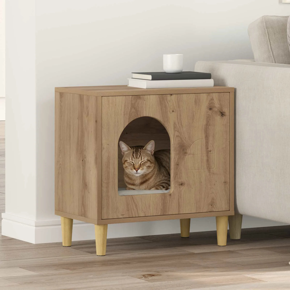 Casa per gatti 51 x 30 x 52 cm in legno ingegnerizzato