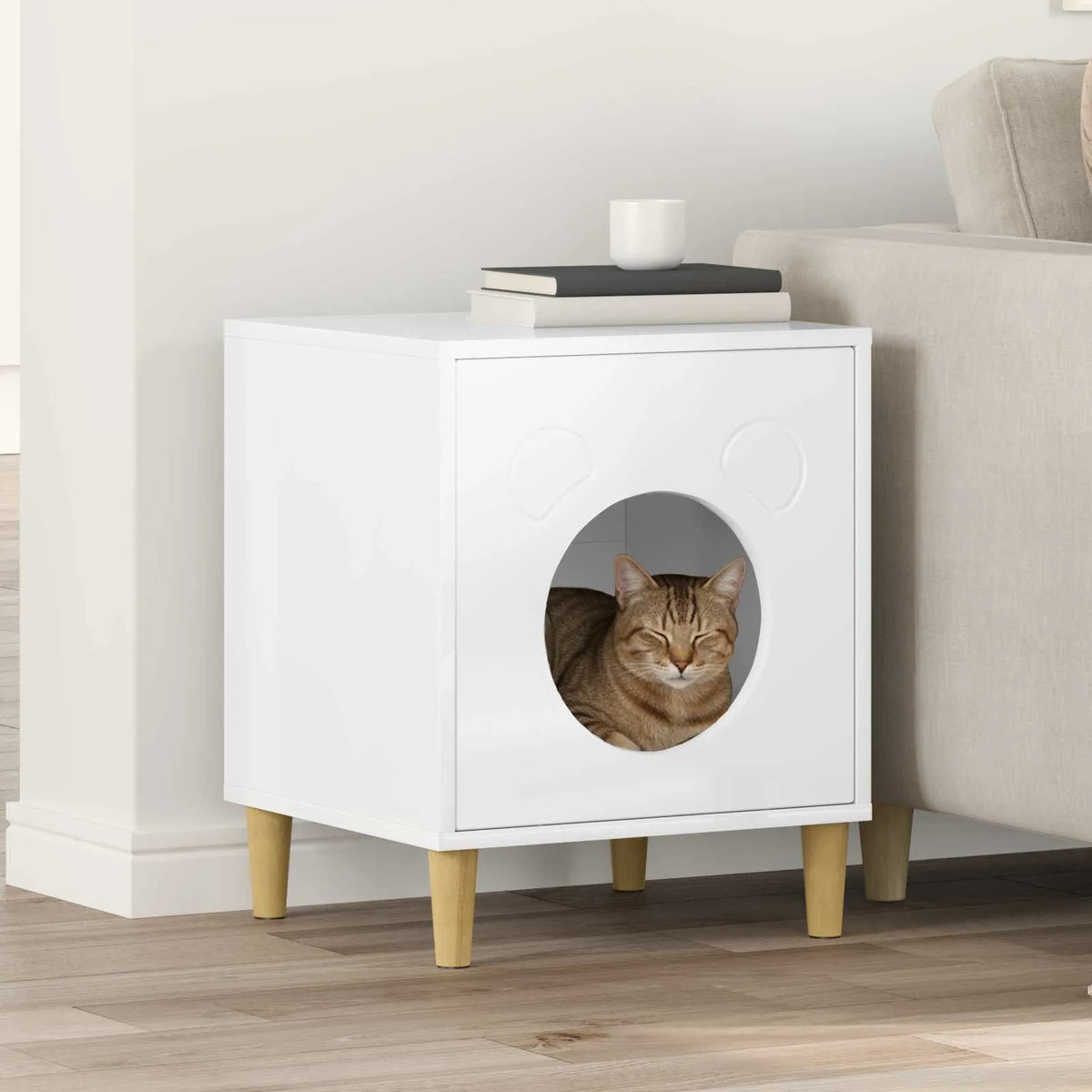 Casa per gatti 42,5 x 40 x 53 cm in legno ingegnerizzato