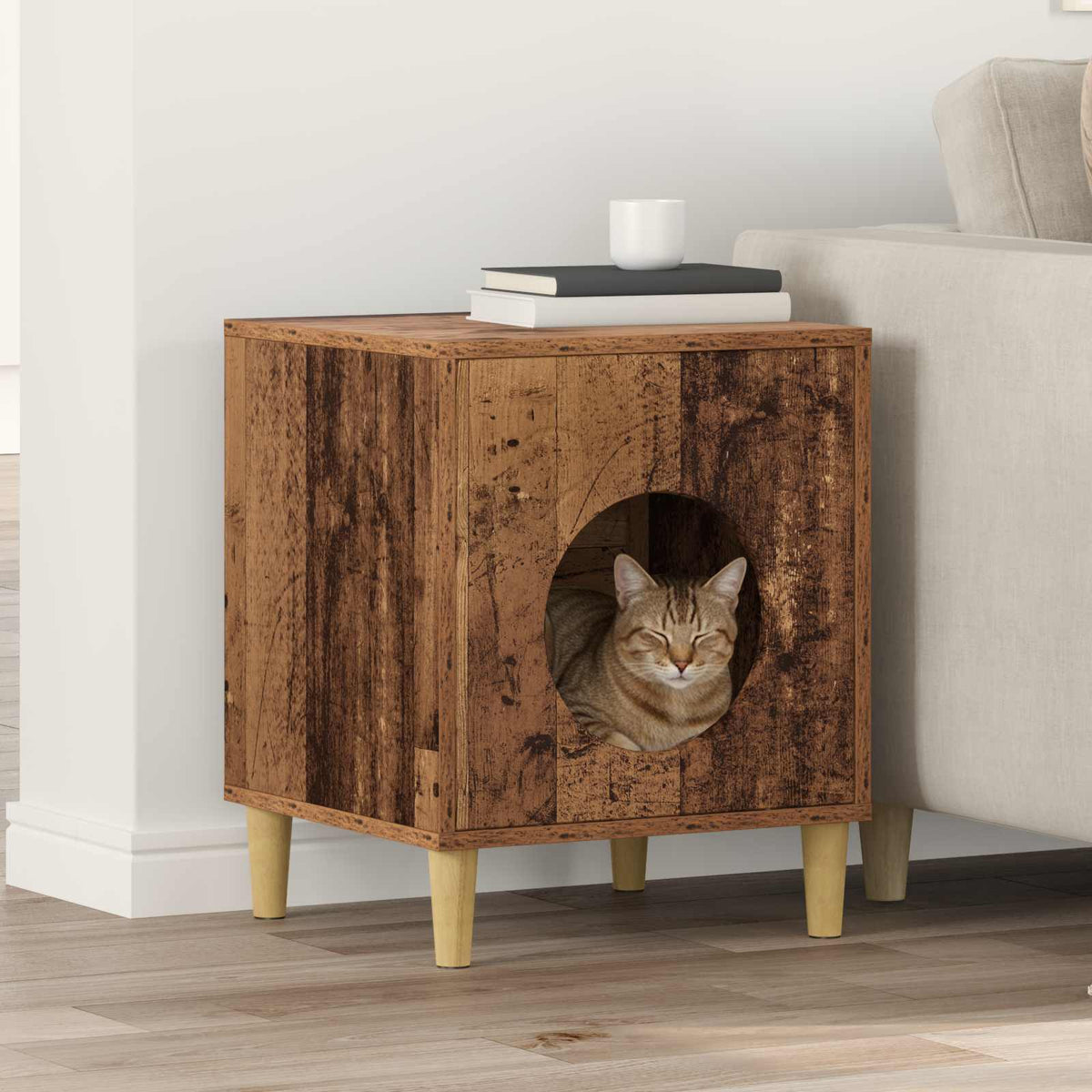 Casa per Gatti Legno antico 42,5 x 40 x 53 cm