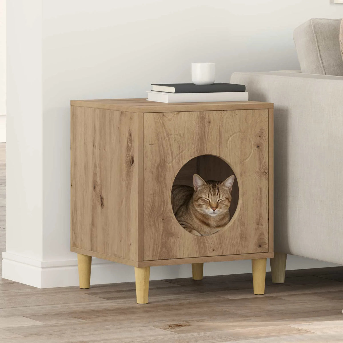 Casa per gatti 42,5 x 40 x 53 cm in legno ingegnerizzato