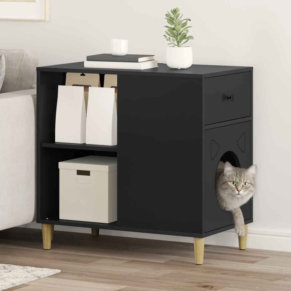 Casa per gatti 72 x 42,5 x 70 cm in legno ingegnerizzato