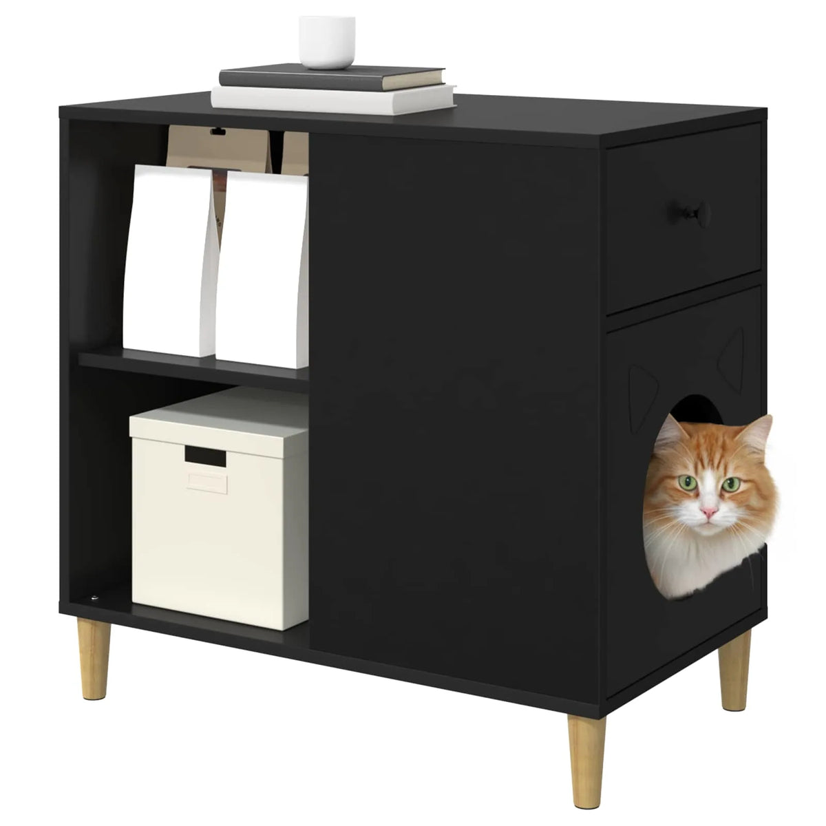 Casa per gatti 72 x 42,5 x 70 cm in legno ingegnerizzato