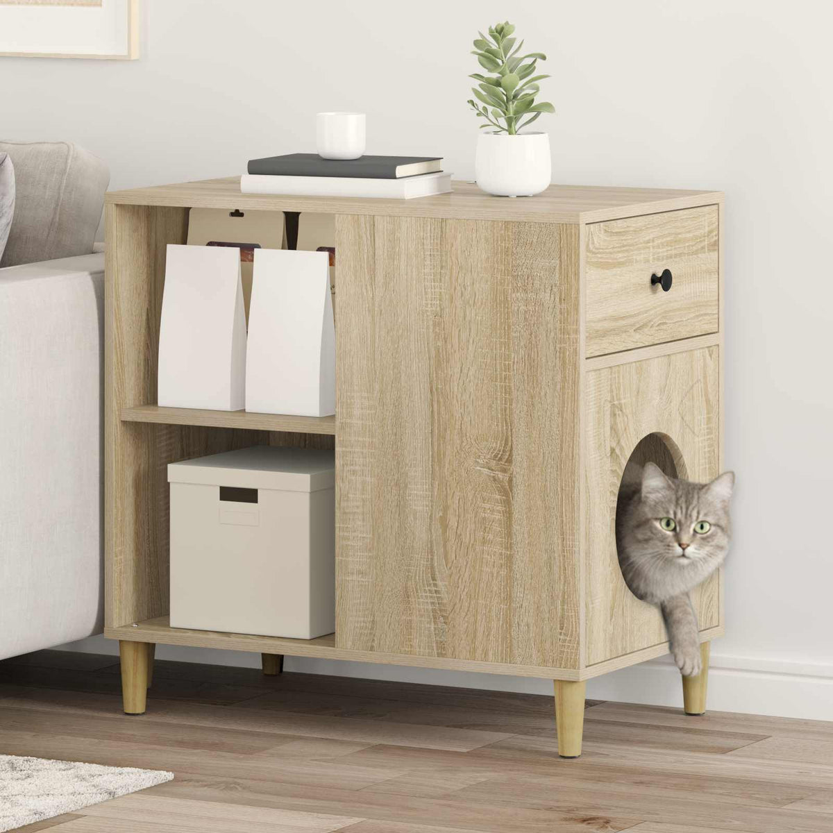 Casa per Gatti Rovere Sonoma 72 x 42,5 x 70 cm