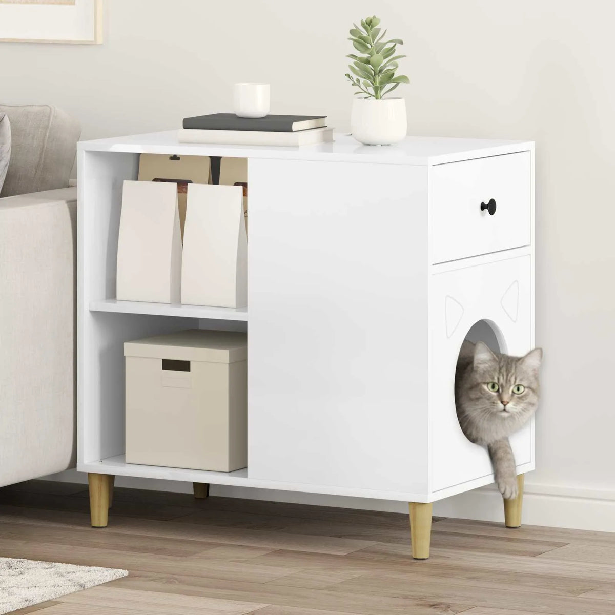 Casa per gatti 72 x 42,5 x 70 cm in legno ingegnerizzato