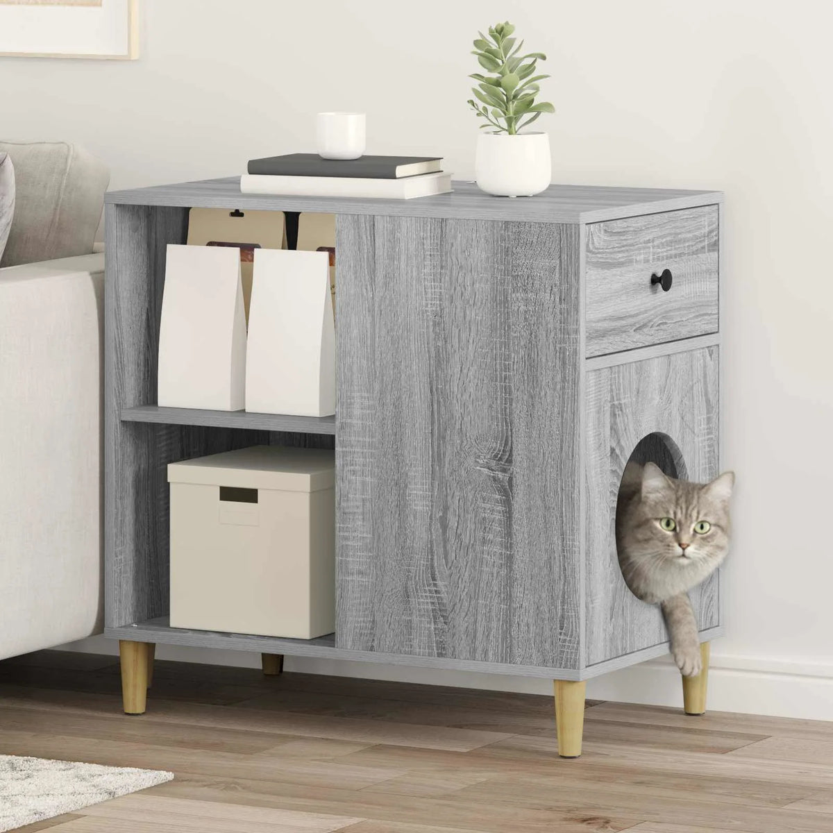 Casa per gatti 72 x 42,5 x 70 cm in legno ingegnerizzato