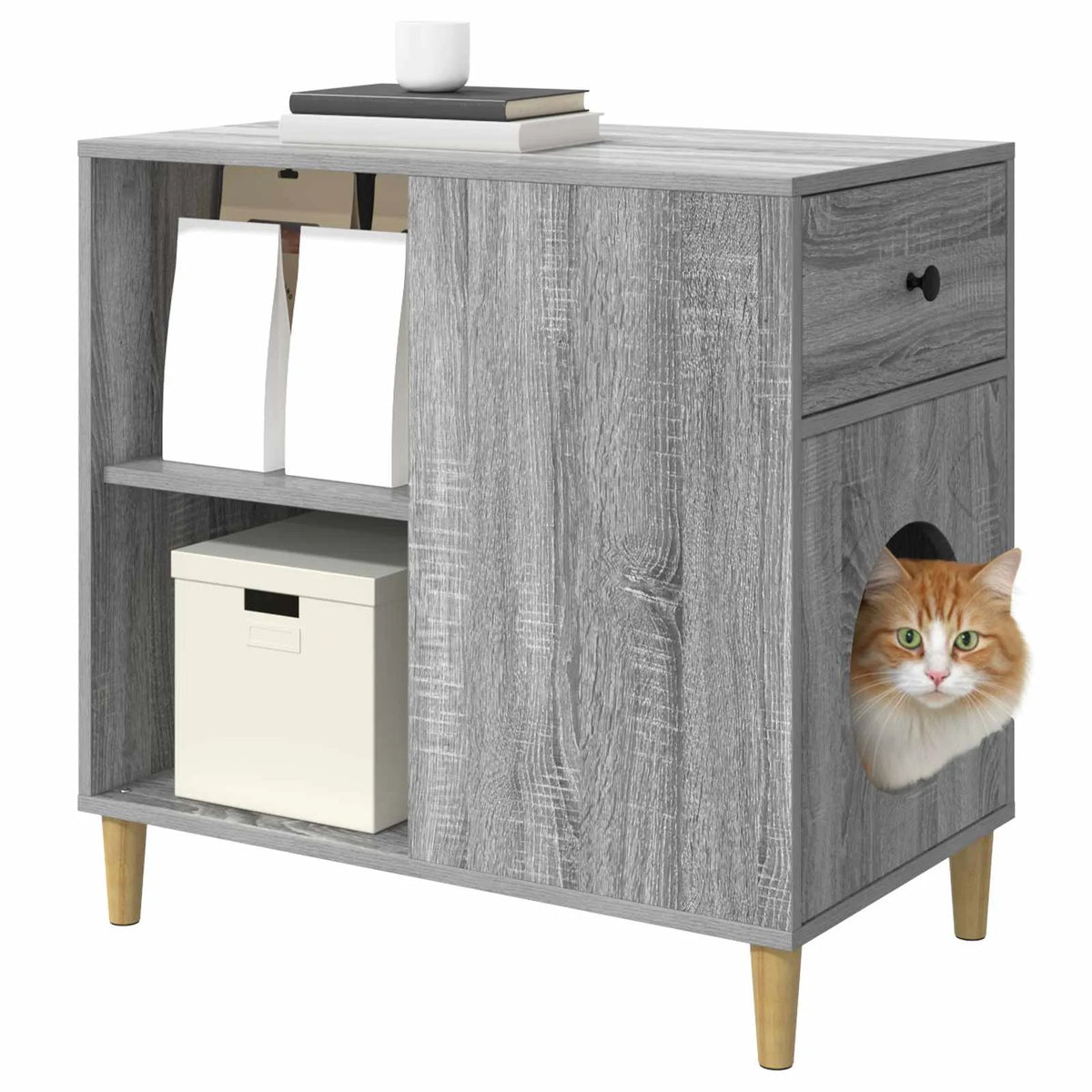 Casa per gatti 72 x 42,5 x 70 cm in legno ingegnerizzato
