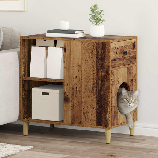 Casa per Gatti Legno antico 72 x 42,5 x 70 cm