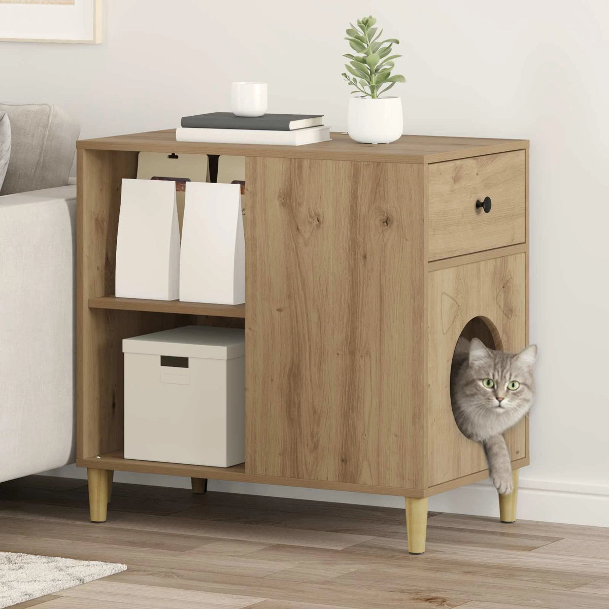 Casa per gatti 72 x 42,5 x 70 cm in legno ingegnerizzato