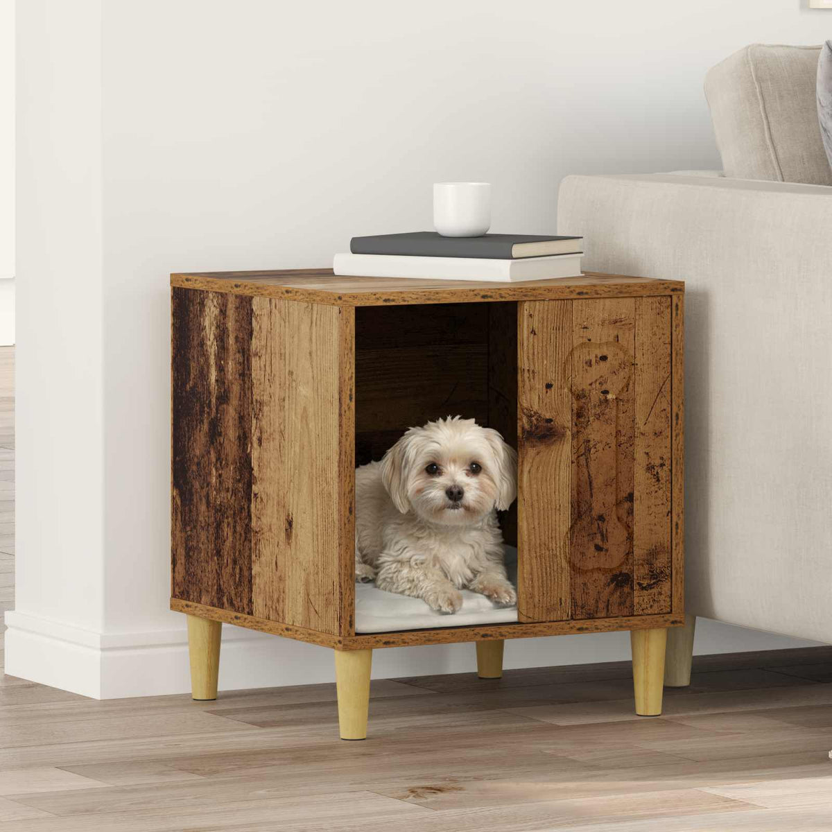 Cuccia per cani Legno antico 44 x 42 x 49 cm
