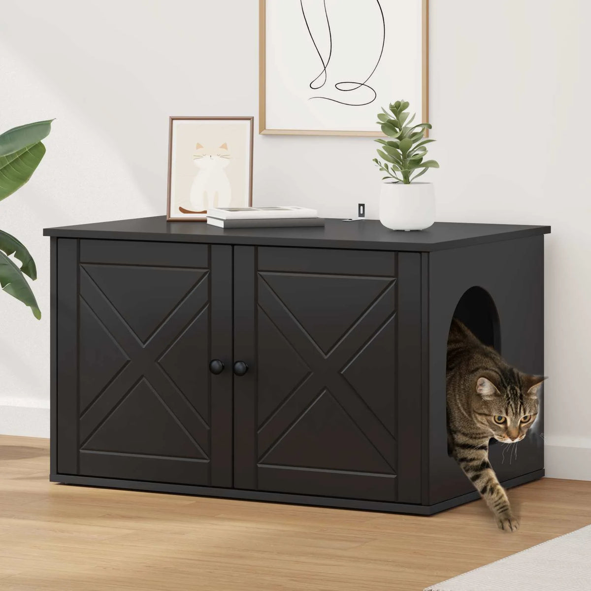 Casa per gatti 85 x 55 x 50,5 cm in legno ingegnerizzato