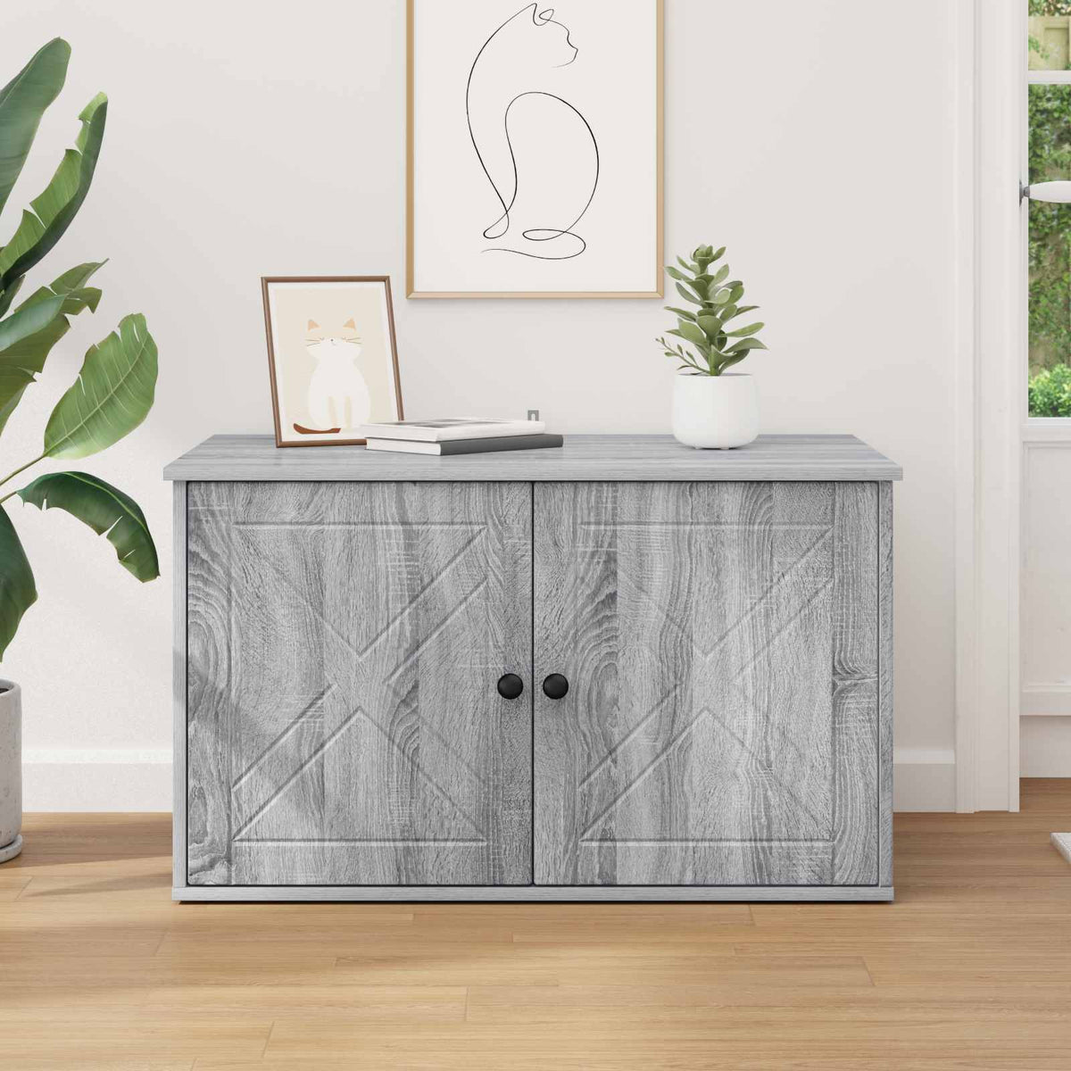 Casa per Gatti Sonoma grigio 85 x 55 x 50,5 cm