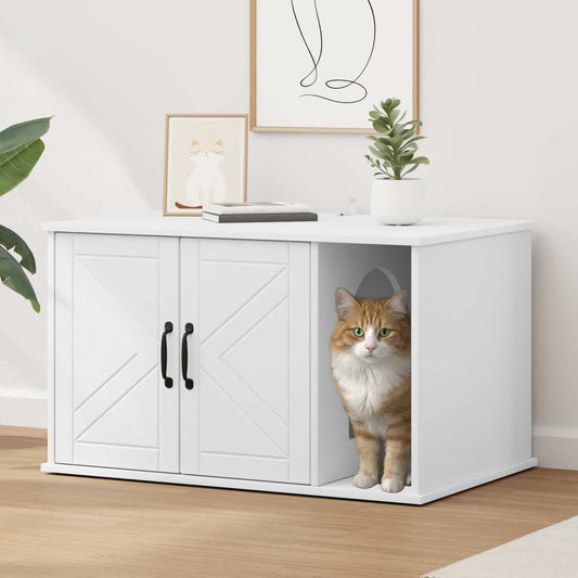 Casa per Gatti Bianco 85 x 55 x 50,5 cm Legno ingegnerizzato
